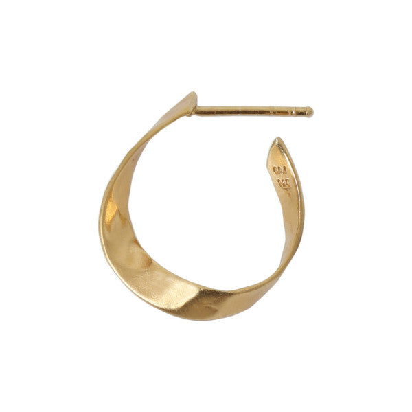 Twisted hammered creol earring left