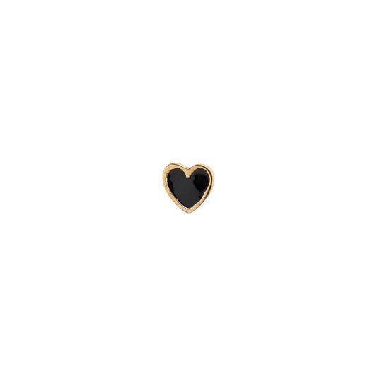 Petit love heart black enamel