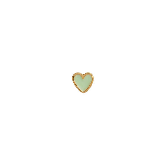 Petit love heart mint green enamel