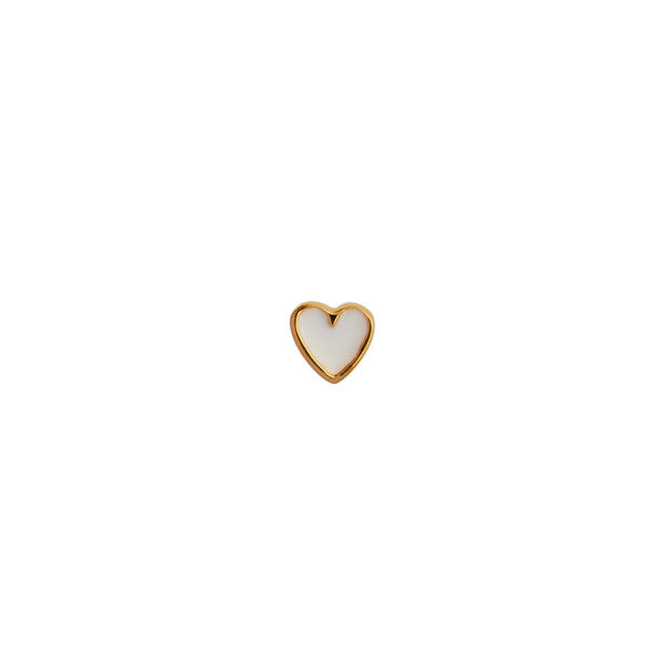 Petit love heart white enamel