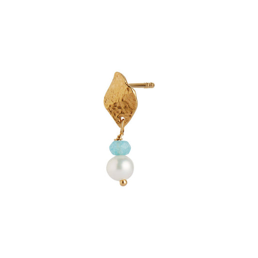 Ile de l'amour with pearl and light blue topaz