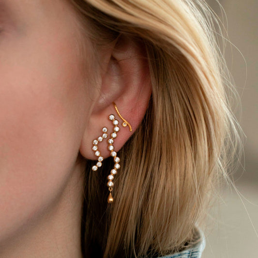 Midnight sparkle earring long - left