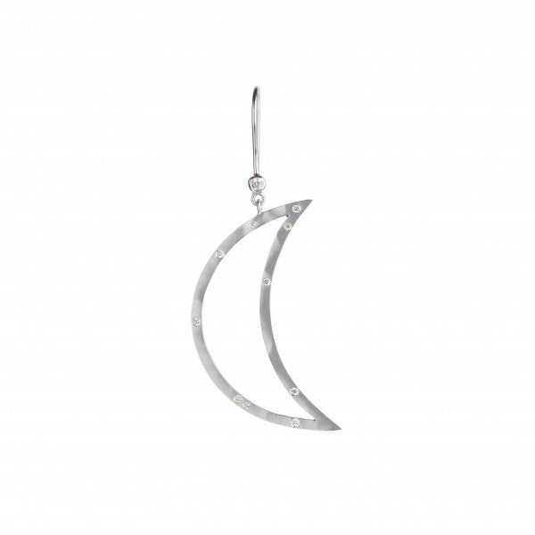 Big bella moon with stones earring silver