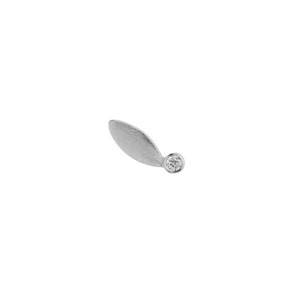 Big dot leaf earring light peridot silver