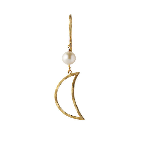 Bella moon earring with pearl