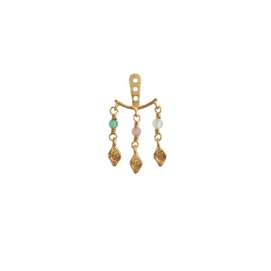 Three dancing ile de l'amour with stones behind ear earring