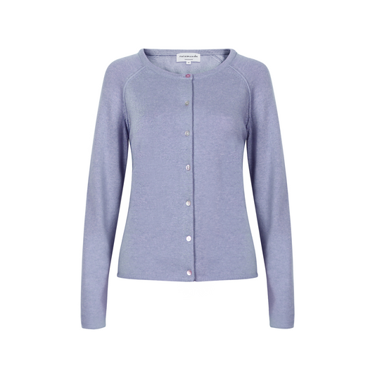 Uld- og cashmere cardigan / Arctic blue