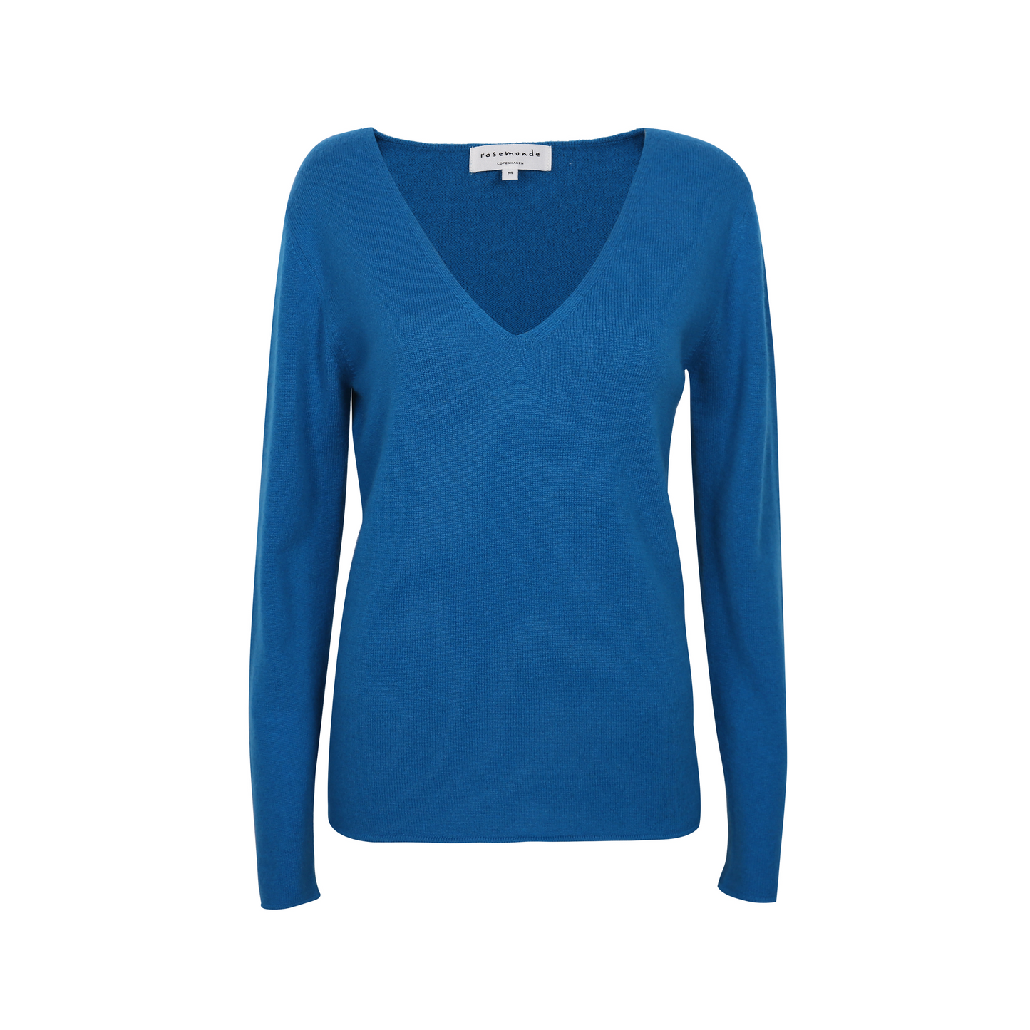 Uld- og cashmere pullover V-neck / Atlantis blue