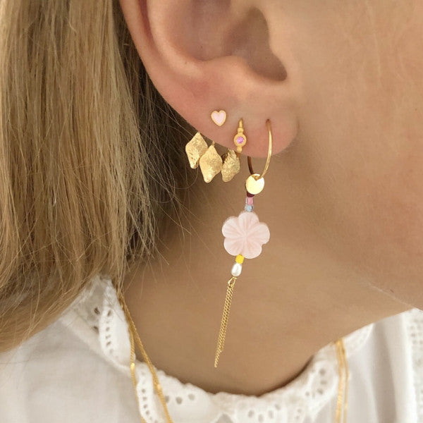 Petit bon-bon pink zircon earring