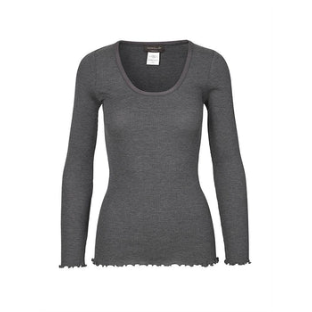 Silk shirt with elastic band / Dark Grey