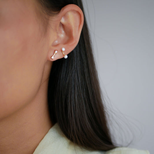 2 pearls earring