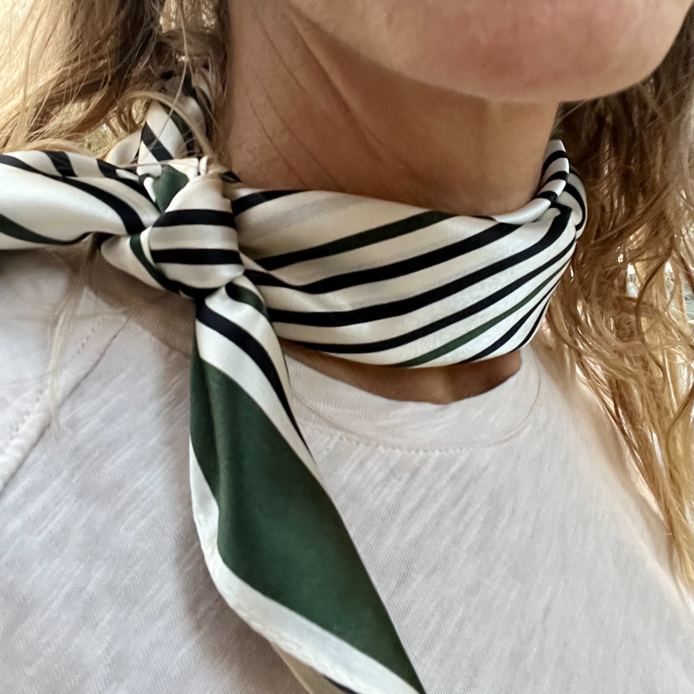 Silketørklæde grafisk mønster grønt
