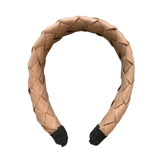 Flettet hårbøjle / Beige