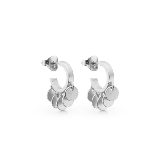 Petite raindrops hoops silver