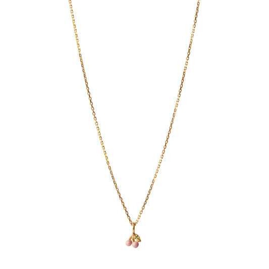 Cherry necklace / Light pink