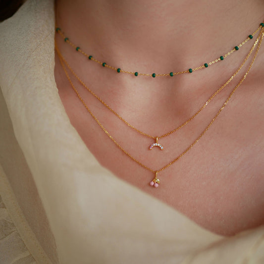 Lola necklace / Petrol Green
