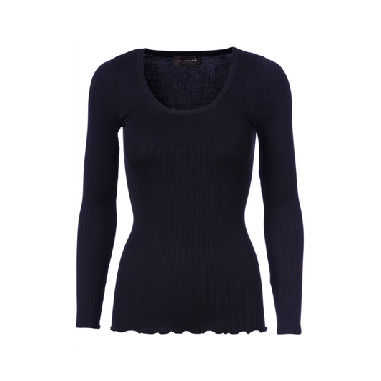 Silk shirt with elastic band / Navy