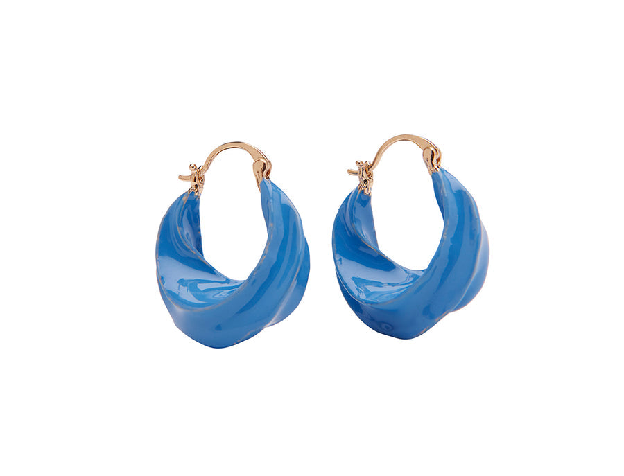 Africa enamel earring / Blue