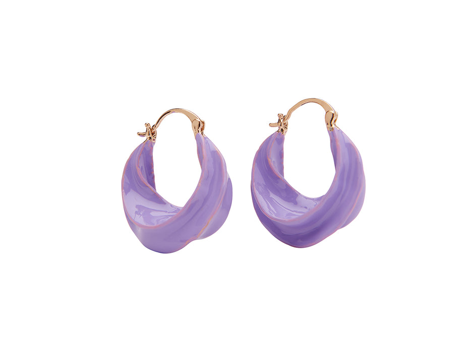 Africa enamel earring / Lavender