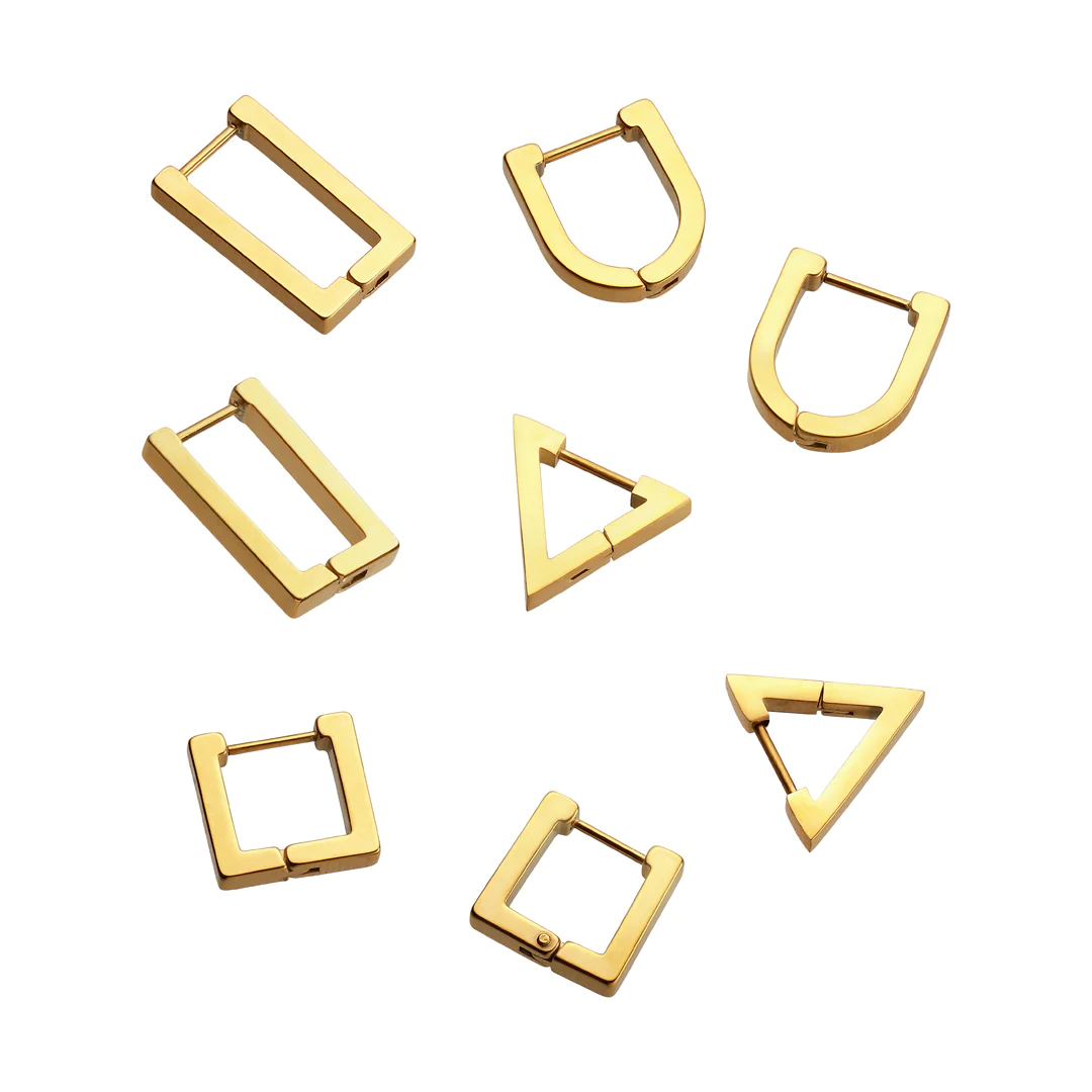 Shape earring Small square Gold
