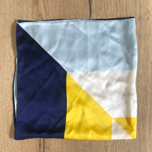 Silketørklæde / Blå & gul