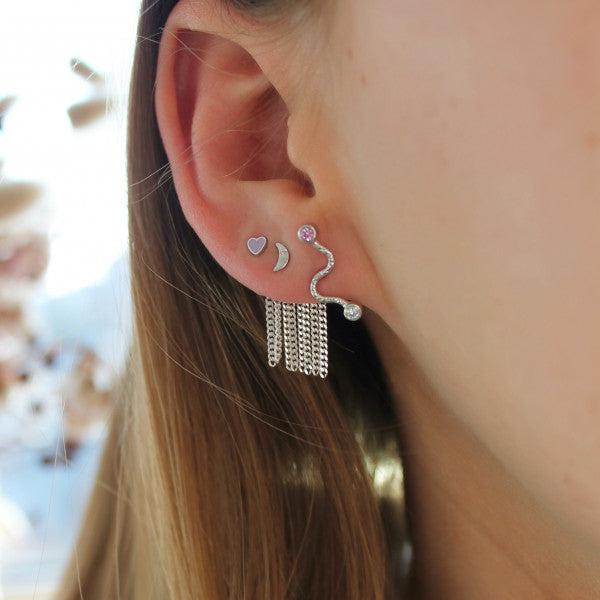 Tout petit bella moon earring silver