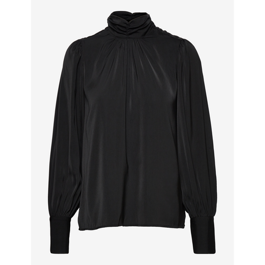 RECYCLED POLYESTER BLOUSE / BLACK
