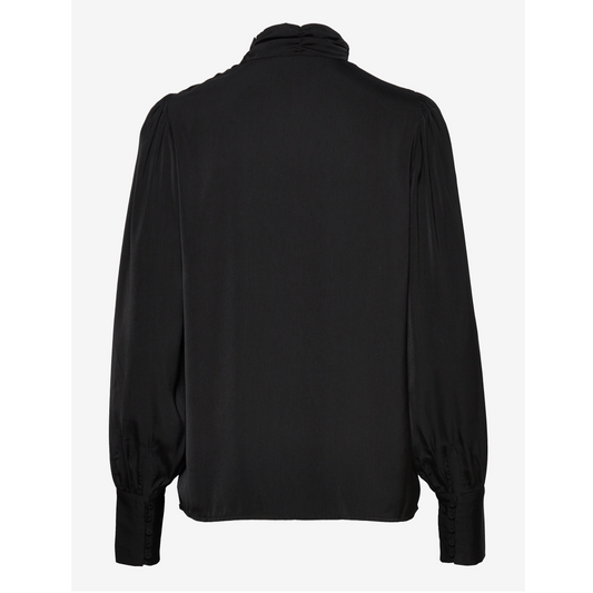 RECYCLED POLYESTER BLOUSE / BLACK